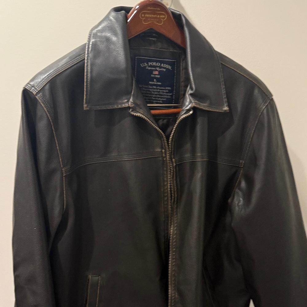 U.S. Polo Assn. Men's Dark Brown Leather Jacket
